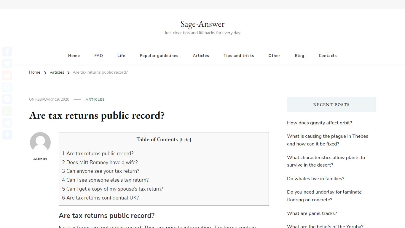Are tax returns public record? – Sage-Answer